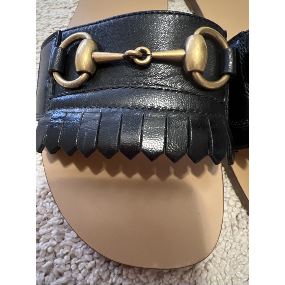 Gucci Black and Gold Sandals - Picture 2 of 13